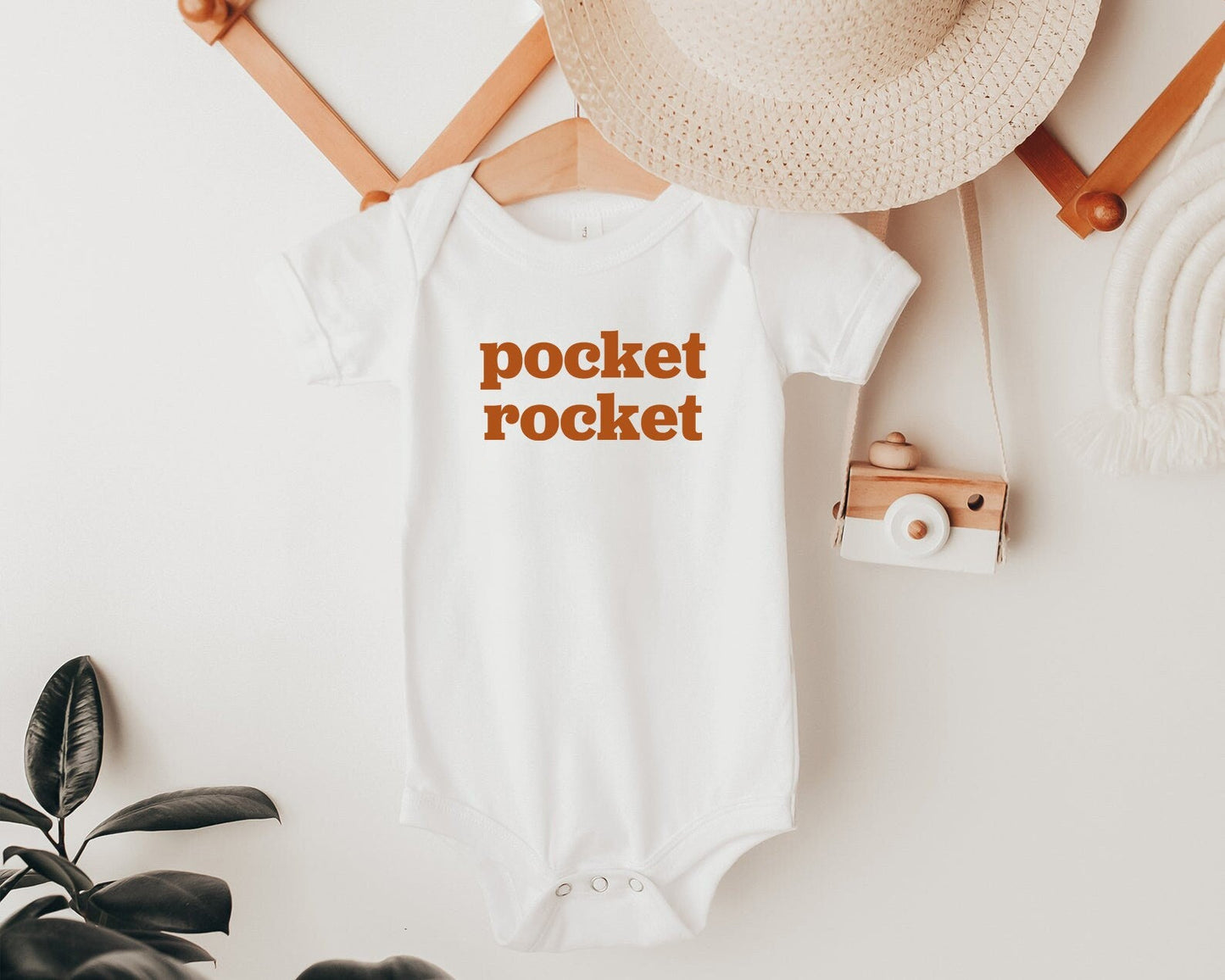 Pocket Rocket Baby Onesie®, unisex baby clothes, Retro 70s kids clothes, Boho Pregnancy Reveal, Boho Baby Clothes, Baby Going Home Outfit