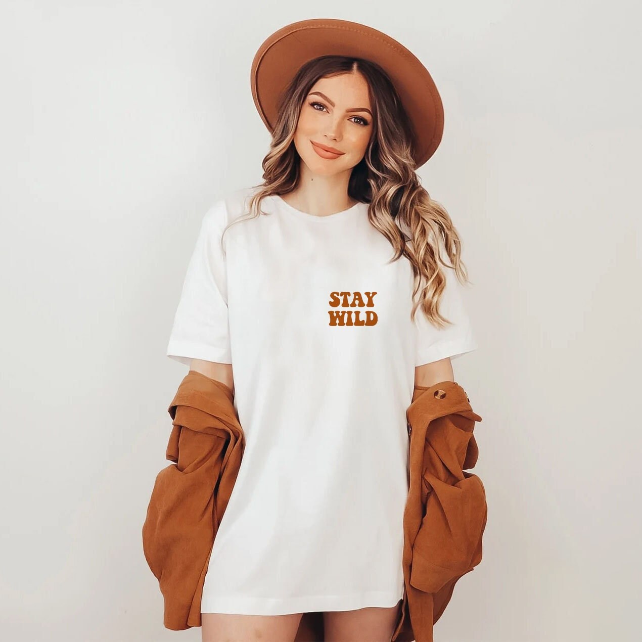 Stay Wild Tshirt, Gift for Her Retro Women's Tee Positive Vibes, Vintage Shirt Hippie Boho Shirt, Adventure Shirt, Western Women's Tee
