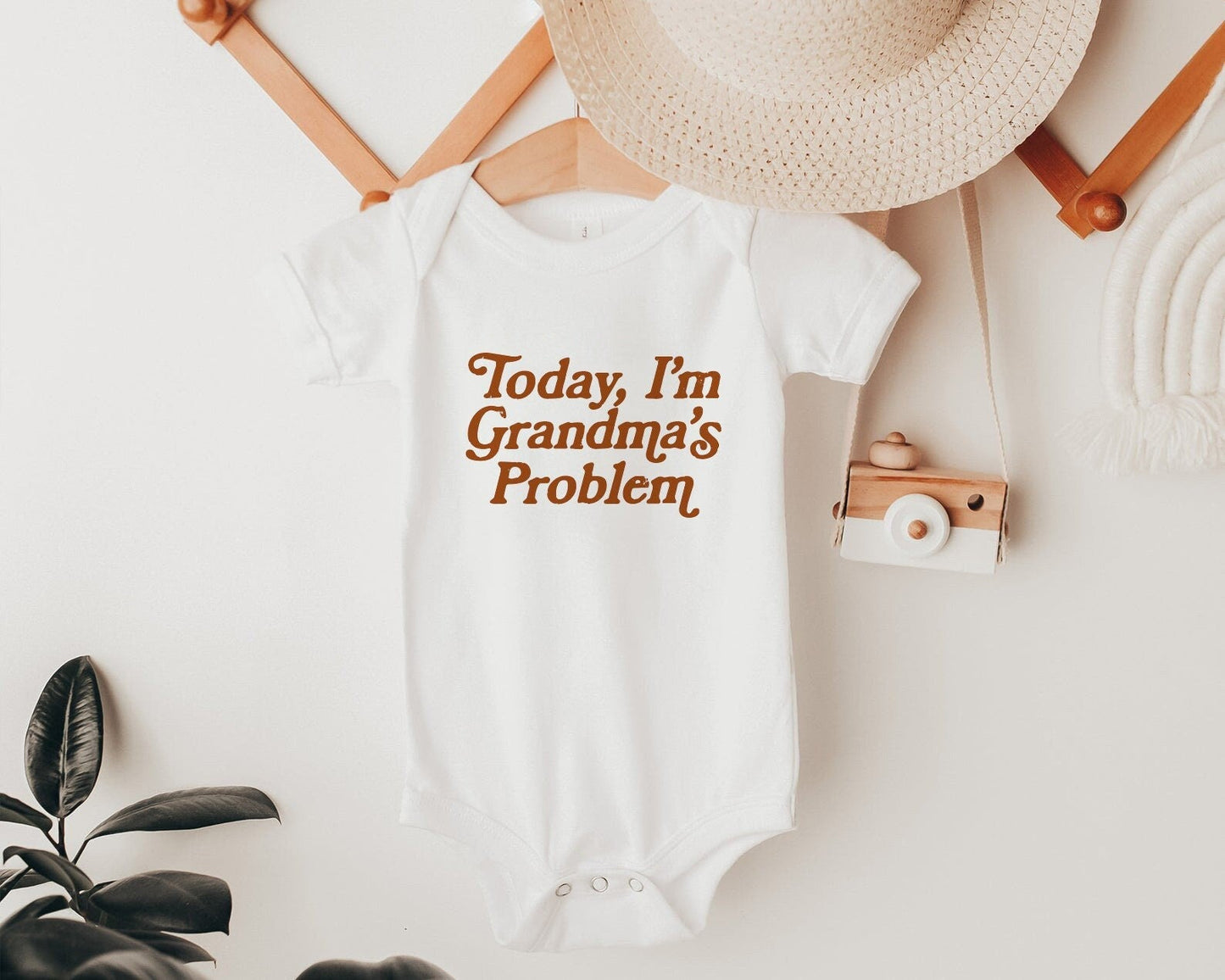 Today I'm Grandma's Problem Onesie®, Funny Babysitting T-Shirt, Funny Grandma Gift, Funny baby shower gift from Grandma, Boho baby clothes