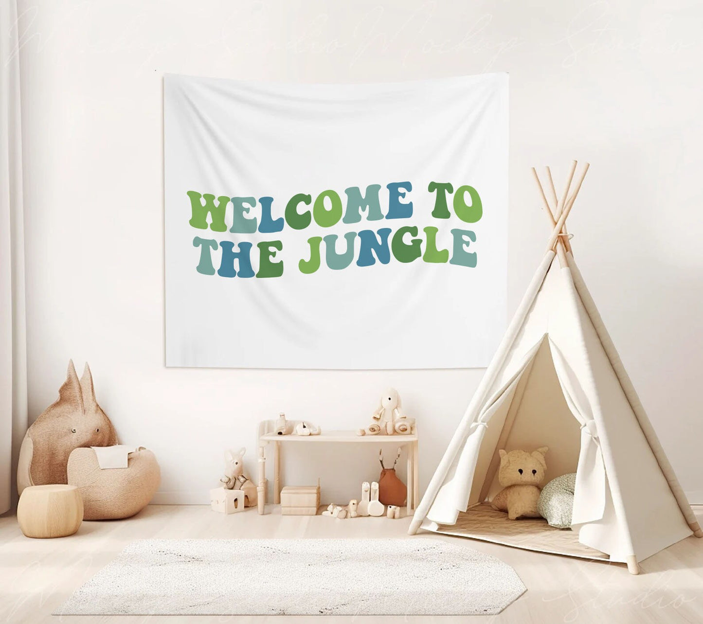 Welcome to the Jungle Banner - blue green