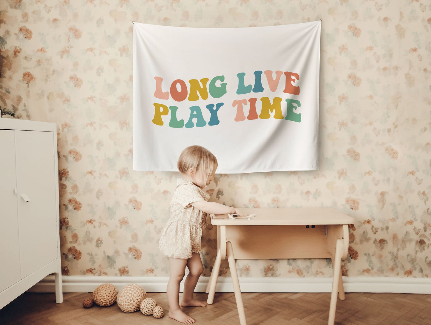 Playroom Wall Decor Retro Playroom Banner Boho Nursery Sign Kids Room Decor Long Live Play Time Sign Retro Playroom Flag Kids Bedroom
