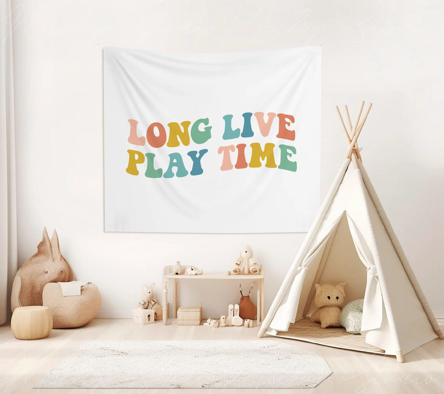 Playroom Wall Decor Retro Playroom Banner Boho Nursery Sign Kids Room Decor Long Live Play Time Sign Retro Playroom Flag Kids Bedroom