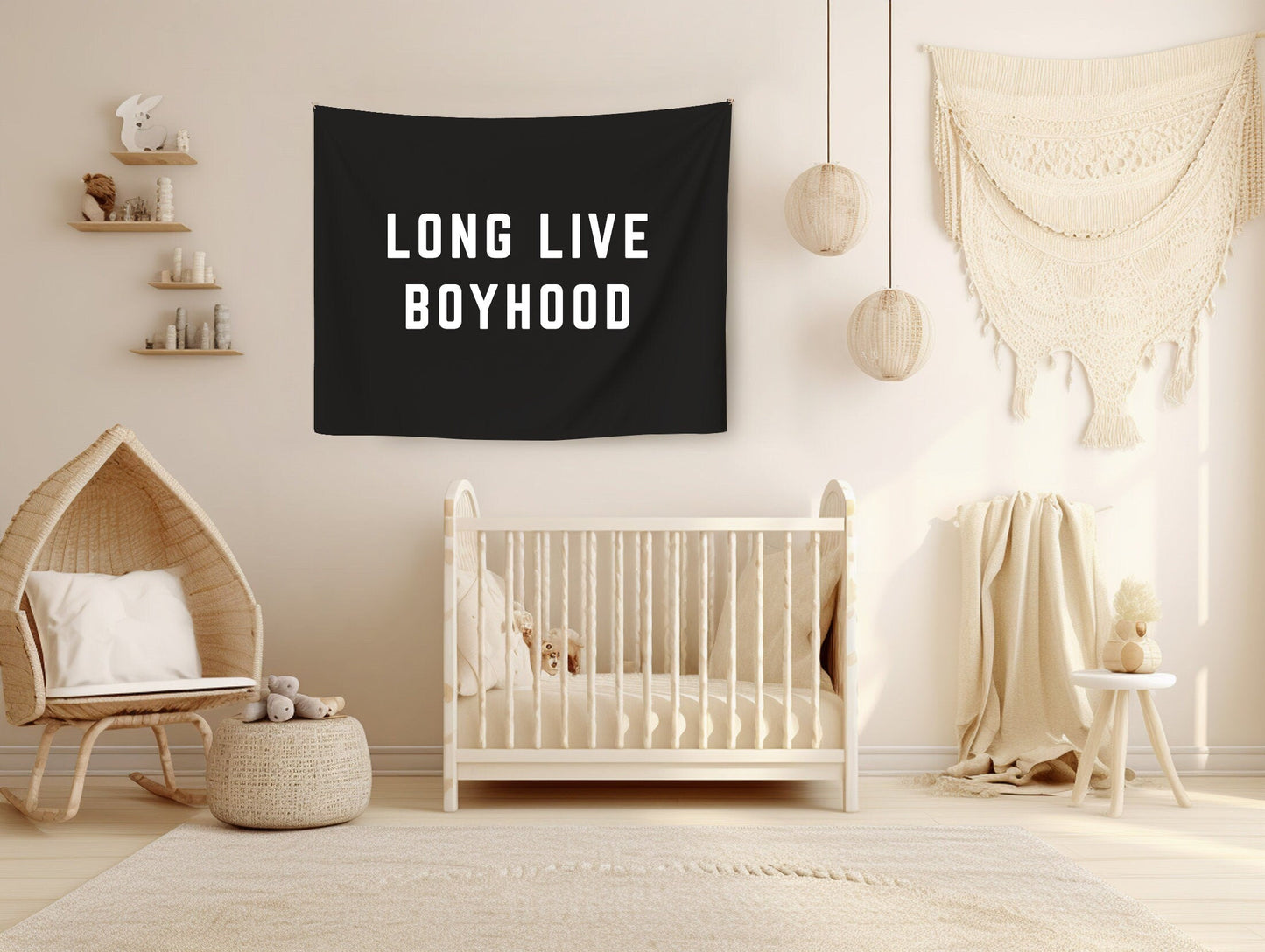 Boys Bedroom Decor Long Live Boyhood Banner boy room wall decor Playroom Banner Boys Nursery Decor Vintage Kids Decor Boys Room Flag Sign