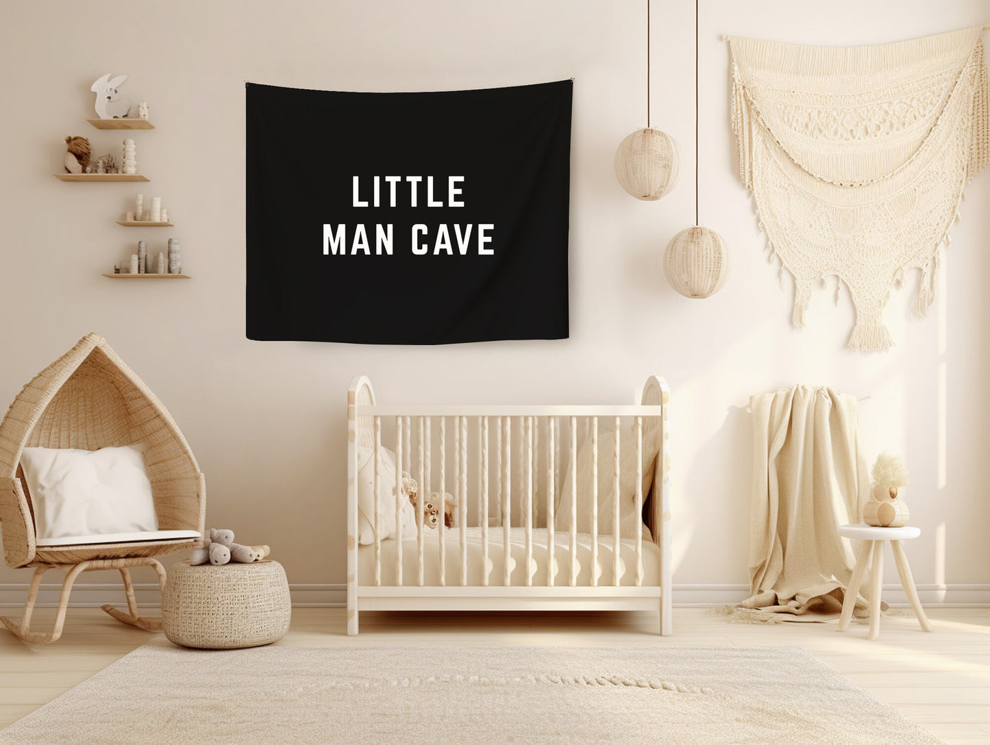 Little Man Cave Banner - black