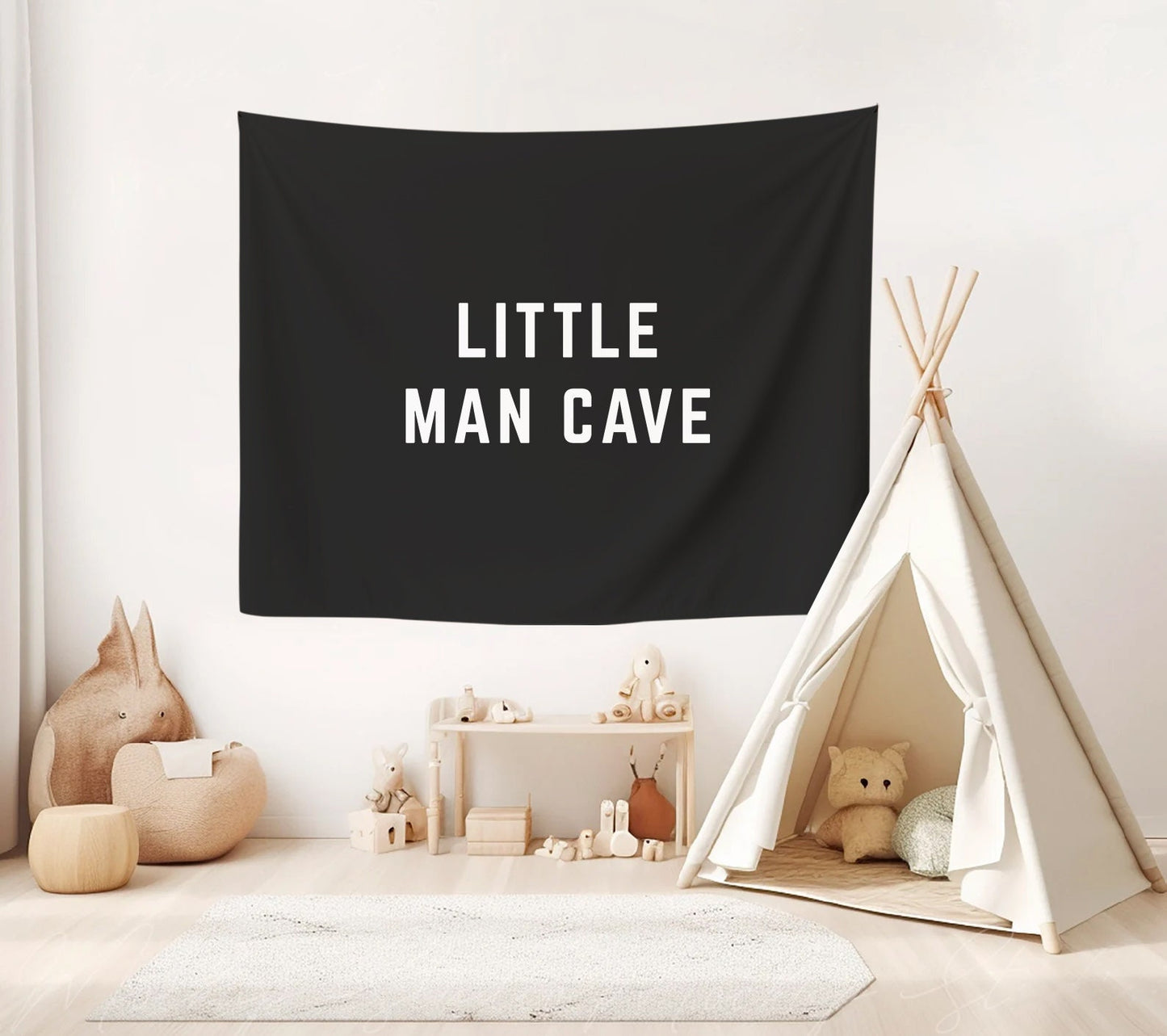 Little Man Cave Banner - black