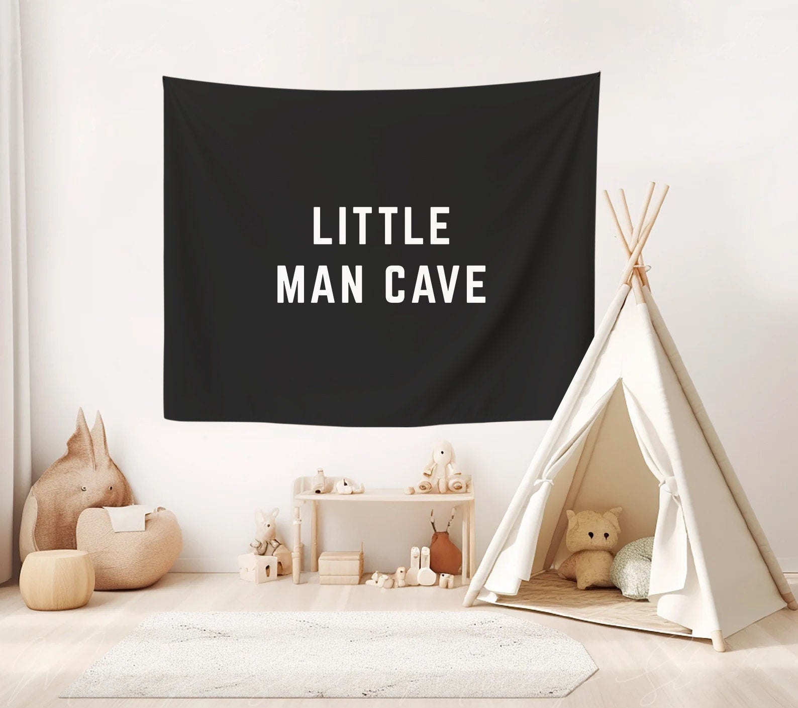 Little Man Cave Banner - black
