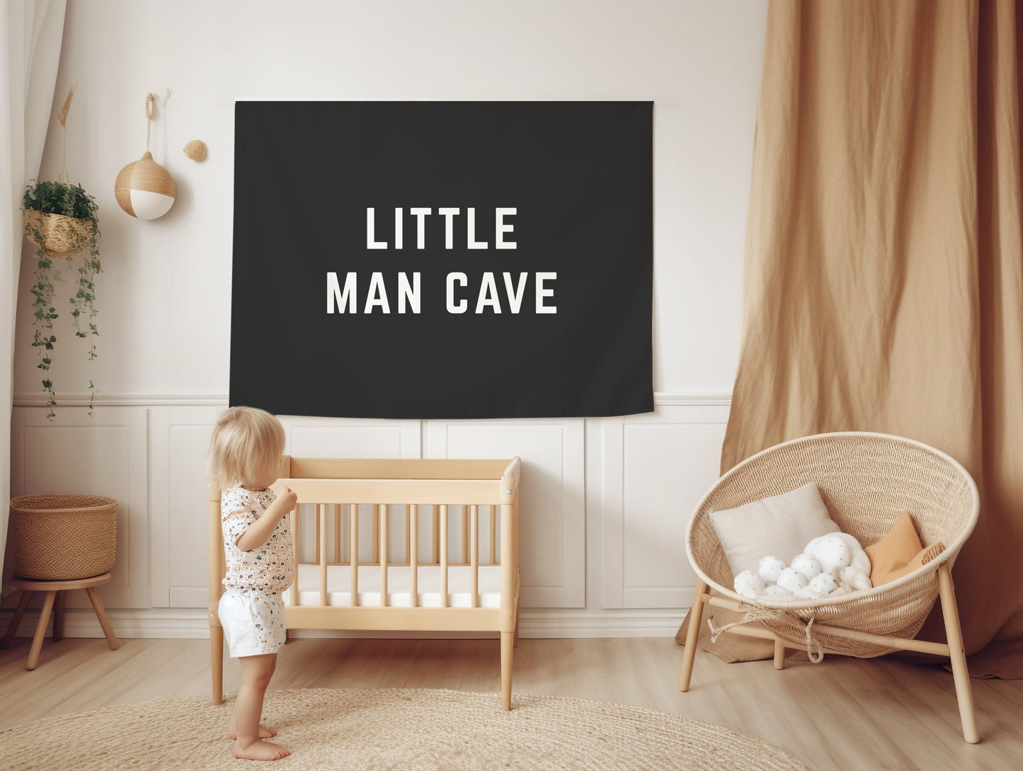 Little Man Cave Banner - black