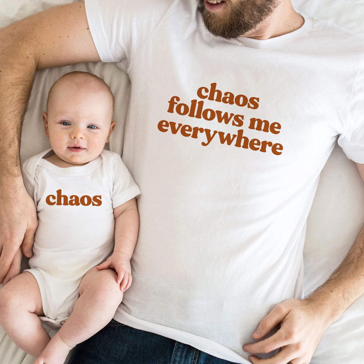 Chaos Follows Me Everywhere Matching Dad Tees