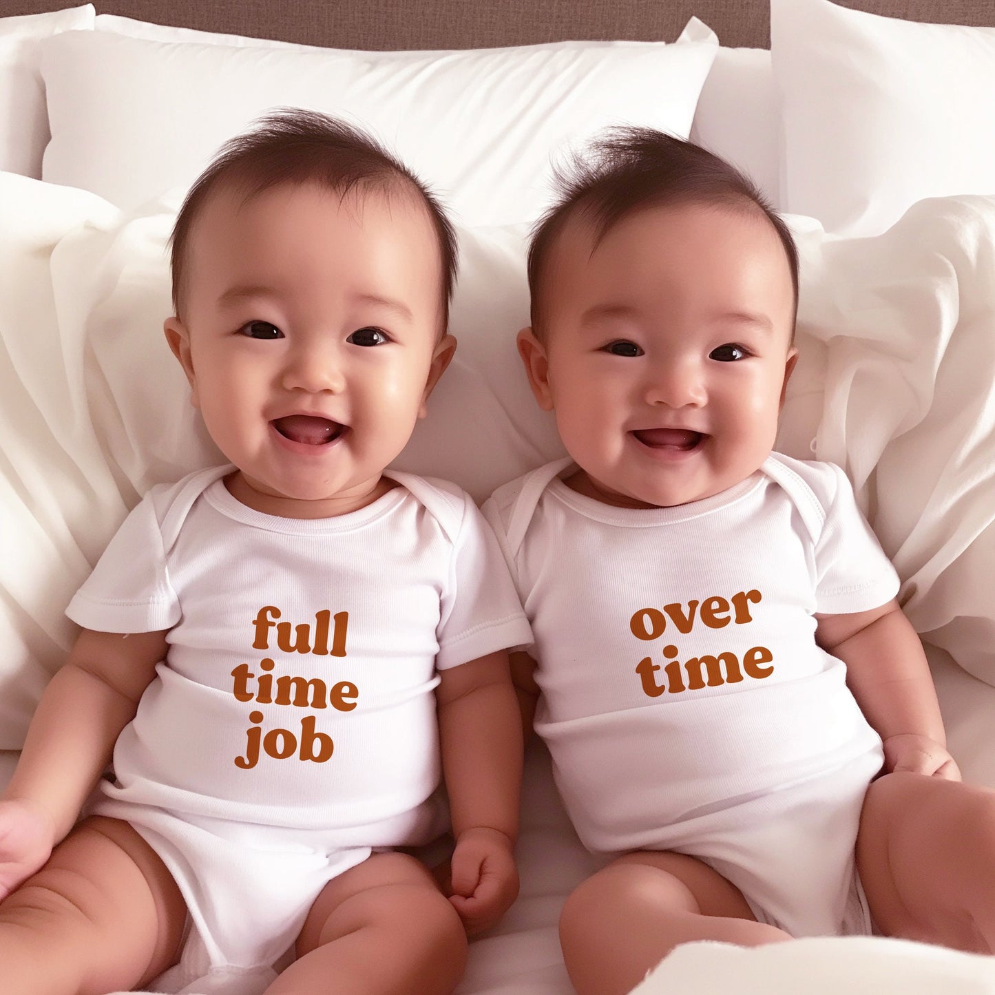 Full Time Job / Overtime - Matching Twins Onesies
