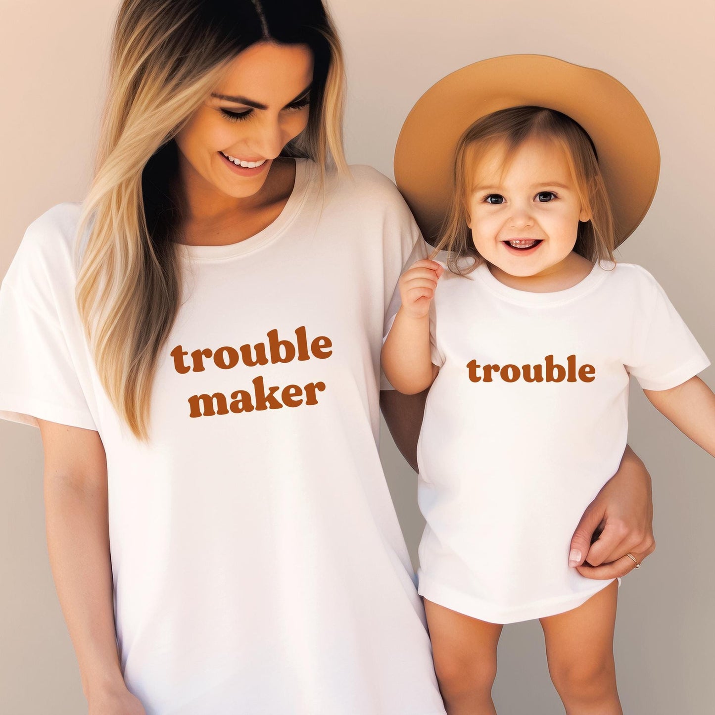 Trouble + Trouble Maker Mama and Me Tees