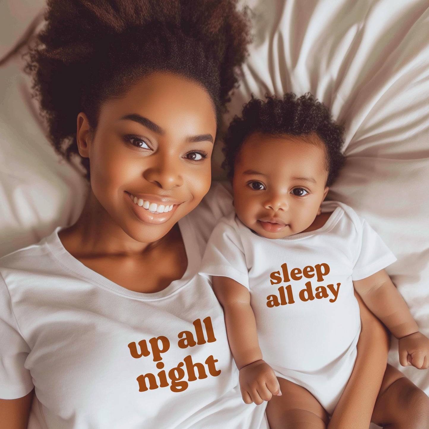 Up All Night + Sleep All Day Mama and Me Shirts