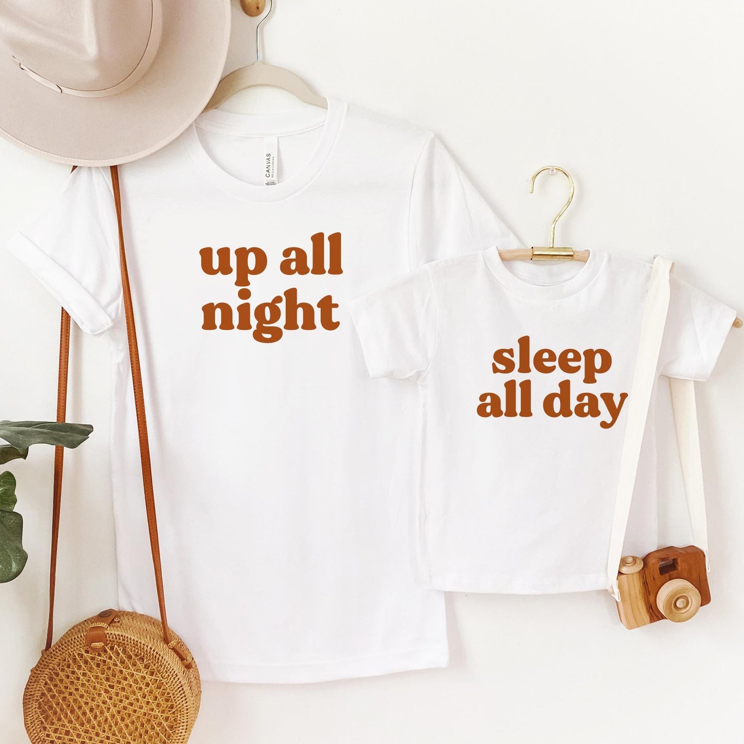 Up All Night + Sleep All Day Mama and Me Shirts