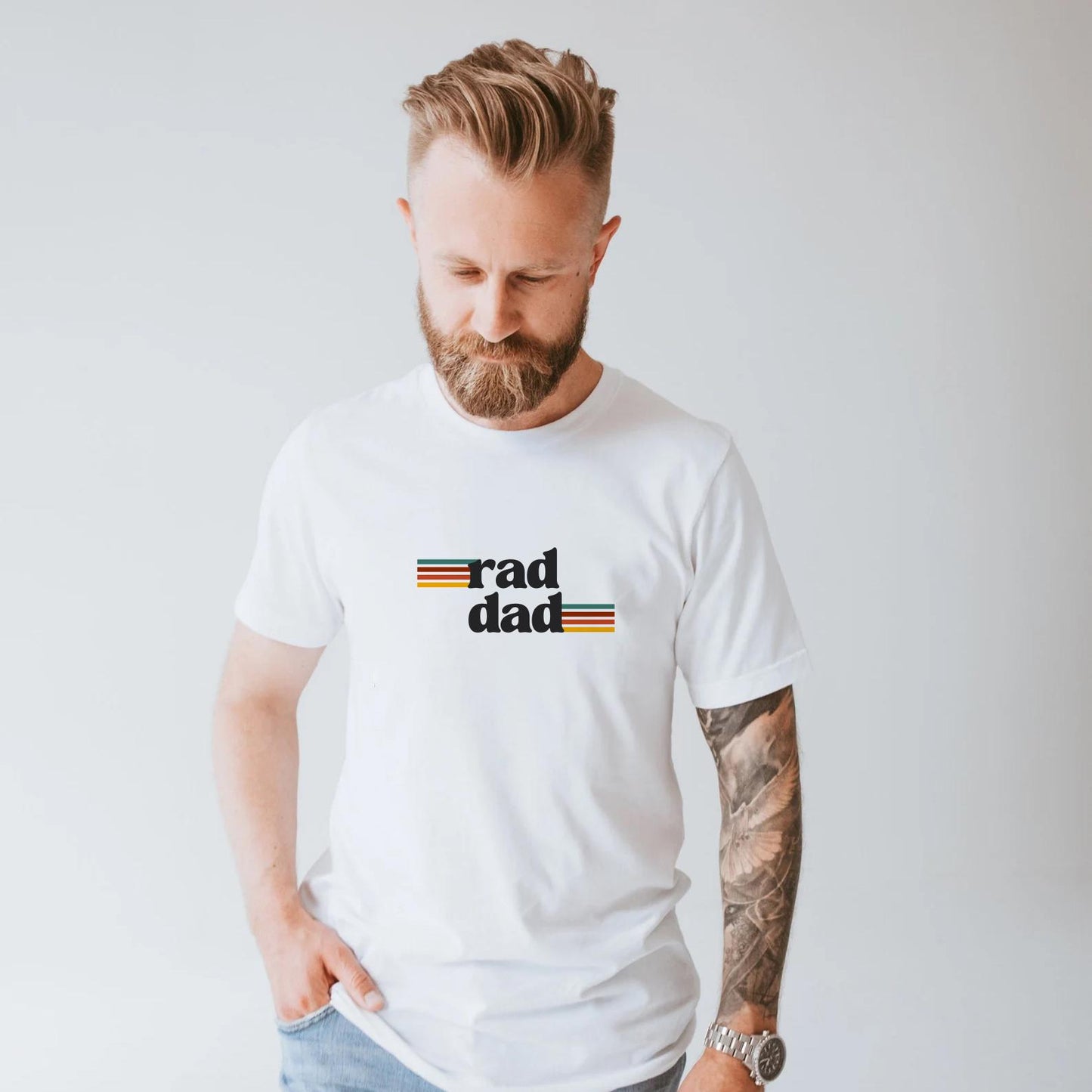 Retro First Father's Day Gift Rad Dad T-shirt New Dad Gift for Father's Day Retro Fathers Day Matching Tees Cool Shirt for Dad and Baby