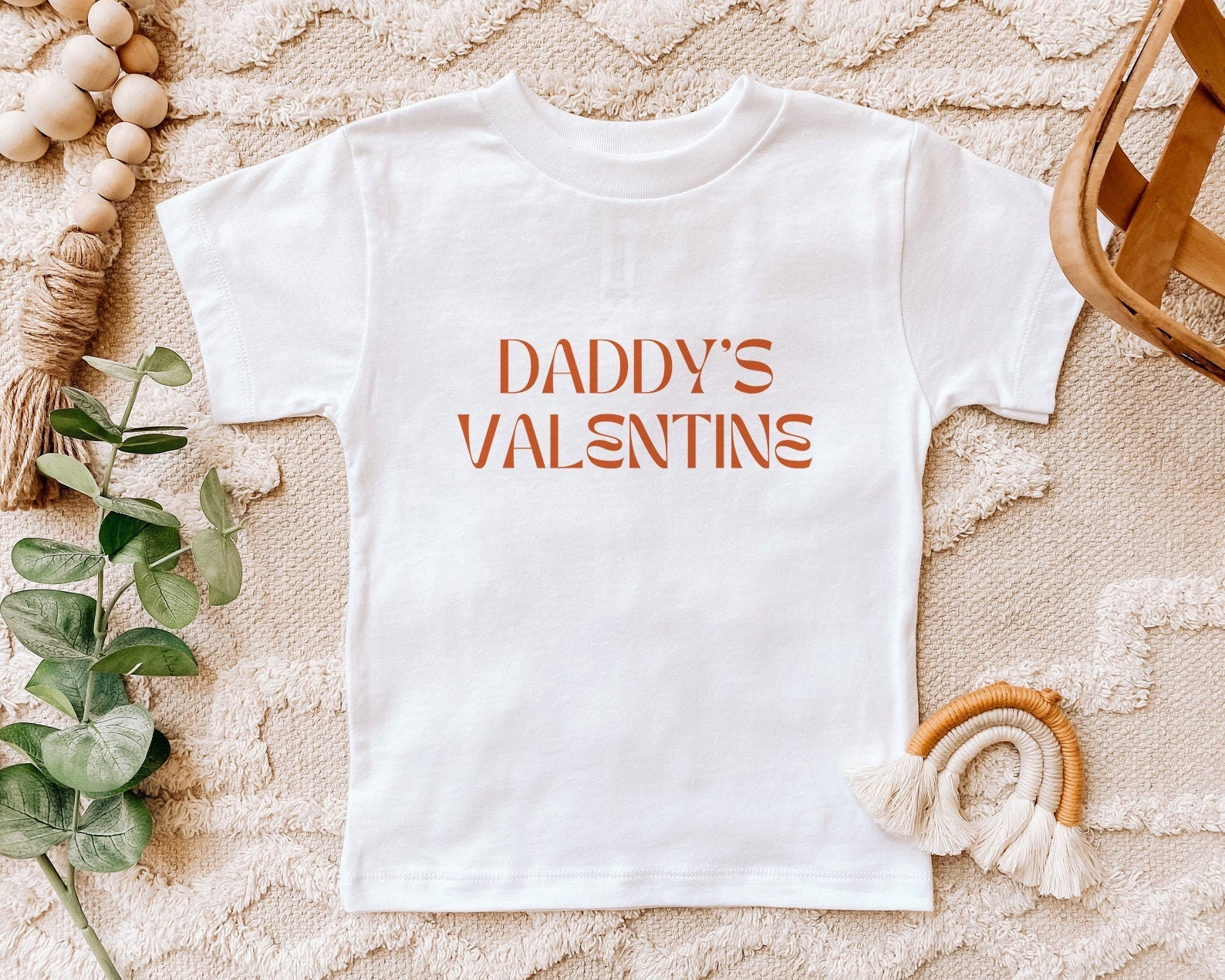 Daddy's Valentine Baby Onesie® New Dad Valentine Gift Daddy's Valentine Kids T-Shirt Boho Valentine's Day Kids Retro Vintage Valentine Tee