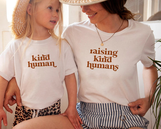 Raising Kind Humans Matching Tees
