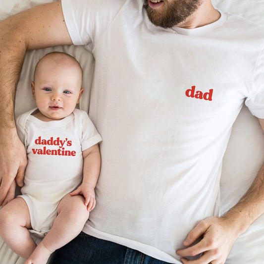 Matching Valentines Day shirts, Daddy and Baby shirts, Dad and toddler shirts, Daddy's valentine matching shirts, New Dad Valentine Gift