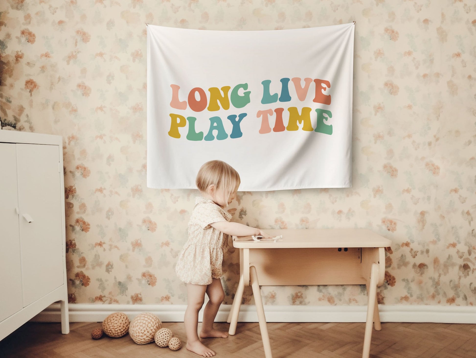 Playroom Wall Decor Retro Playroom Banner Boho Nursery Sign Kids Room Decor Long Live Play Time Sign Retro Playroom Flag Kids Bedroom
