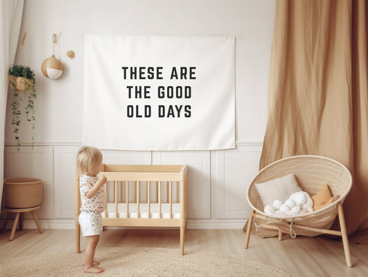These are the Good Old Days Banner - black