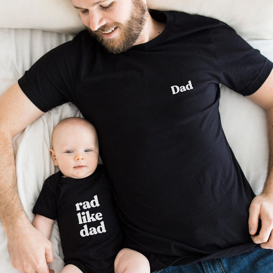 Rad Like Dad Fathers Day Matching Shirts New Dad Gift First Father's Day Shirt Father's Day Onesie® Retro Father's Day Gift Matching Dad Tee