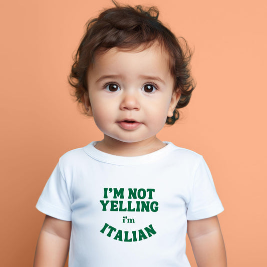 Funny Italian Baby Onesie® Italian Baby Shower Gift Mother's Day Gift I'm not yelling I'm Italian Kids Tee Italian Gift Nonna Christmas Tee