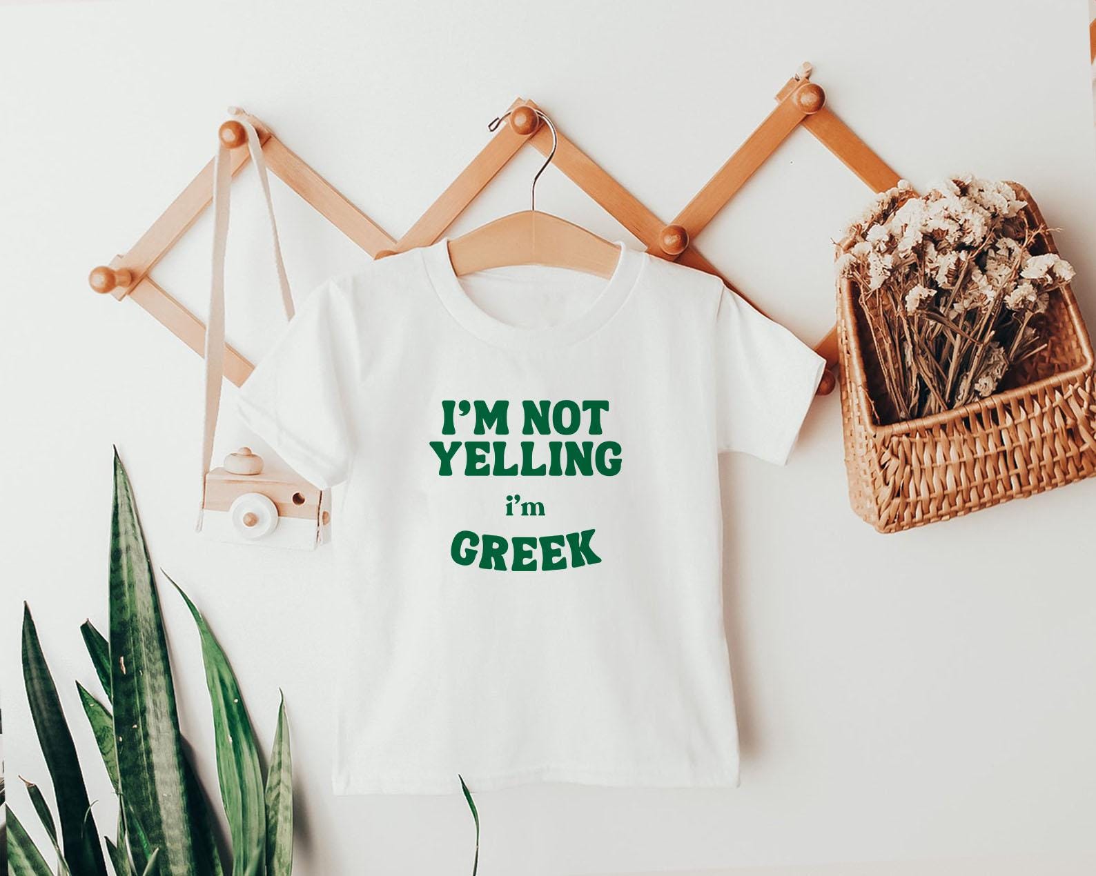 Funny Greek Baby Onesie® Greek Baby Shower Gift Mother's Day Gift I'm not yelling I'm Greek Kids Tee Greek Gift Funny Yiayia Christmas Shirt