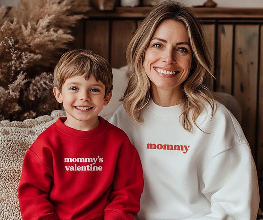 Mom and Son Valentines day sweatshirts, Mommy's Valentine Matching Sweatshirts, Mom and Daughter Matching Mommy and Me Shirts Mom and Baby
