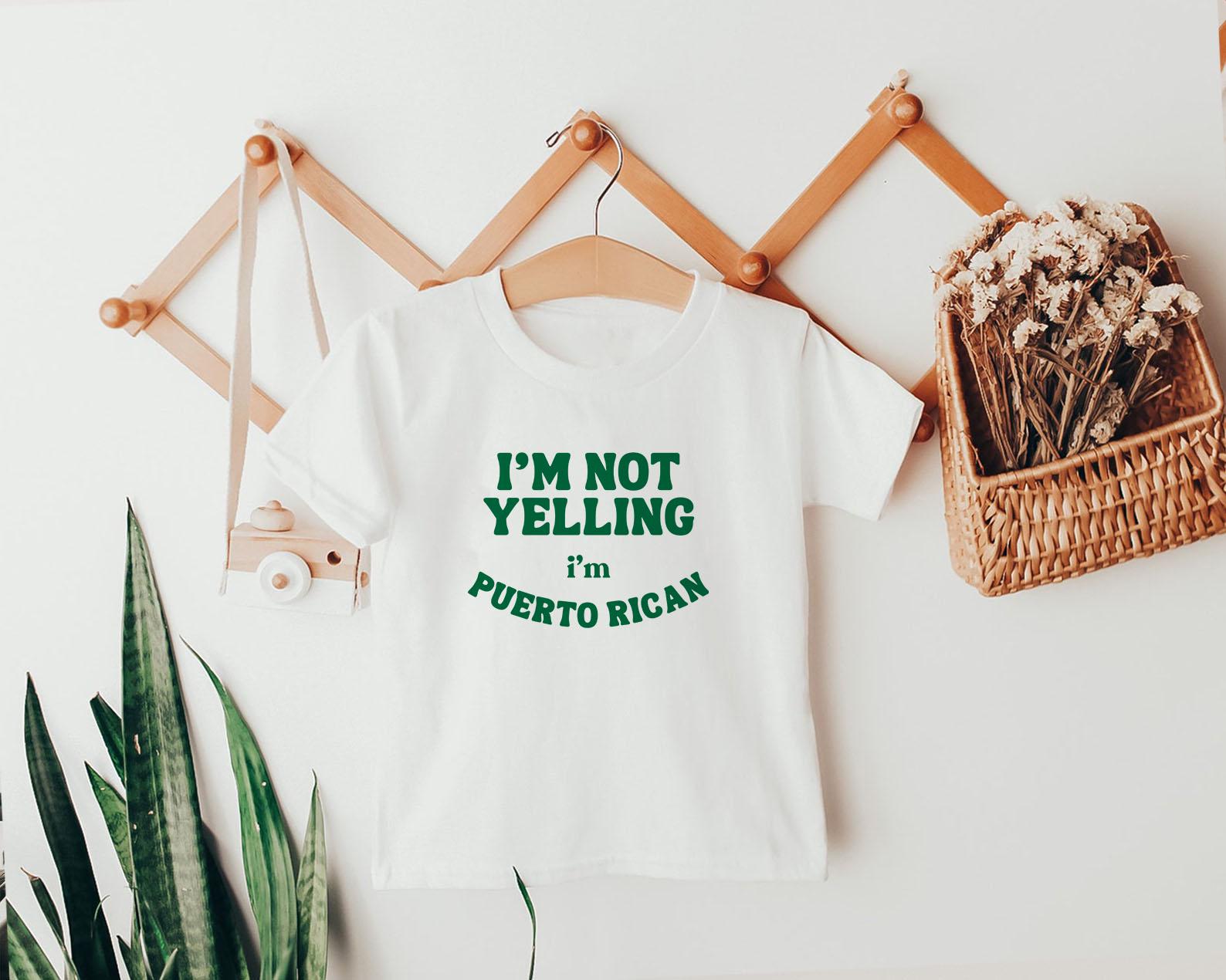 Funny Puerto Rican Baby Onesie® Puerto Rican Baby Shower Gift Puerto Rican Tshirt I'm not yelling I'm Puerto Rican Kids Tee Gift Abuela Top