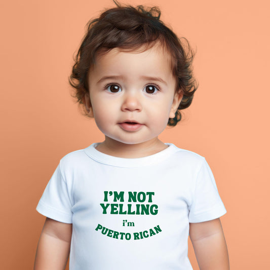 Funny Puerto Rican Baby Onesie® Puerto Rican Baby Shower Gift Puerto Rican Tshirt I'm not yelling I'm Puerto Rican Kids Tee Gift Abuela Top