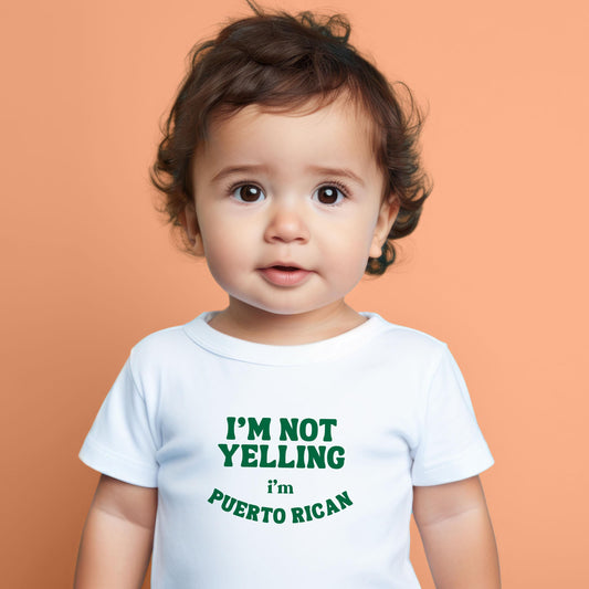Funny Puerto Rican Baby Onesie® Puerto Rican Baby Shower Gift Puerto Rican Tshirt I'm not yelling I'm Puerto Rican Kids Tee Gift Abuela Top
