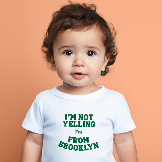 Funny Brooklyn Baby Onesie® Brooklyn Baby Shower Gift I'm not yelling I'm from Brooklyn Sweatshirt Brooklyn Gift Funny New York Shirt Kids