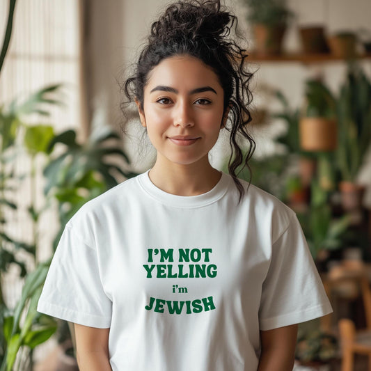 Funny Jewish T-shirt Funny Jewish Sweatshirt Bubbe Shirt I'm not yelling I'm Jewish Tee Jewish Gift Jewish Mom Shirt Hanukkah Gift Chanukah