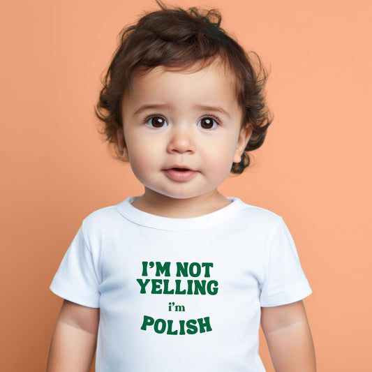 Funny Polish Baby Onesie® Polish Baby Shower Gift Mother's Day Gift I'm not yelling I'm Polish Kids Tee Polish Gift babcia Christmas Tee
