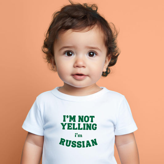 Funny Russian Baby Onesie® Russian Baby Shower Gift Mother's Day Gift I'm not yelling I'm Russian Kids Tee Russian Gift Russian Sweatshirt