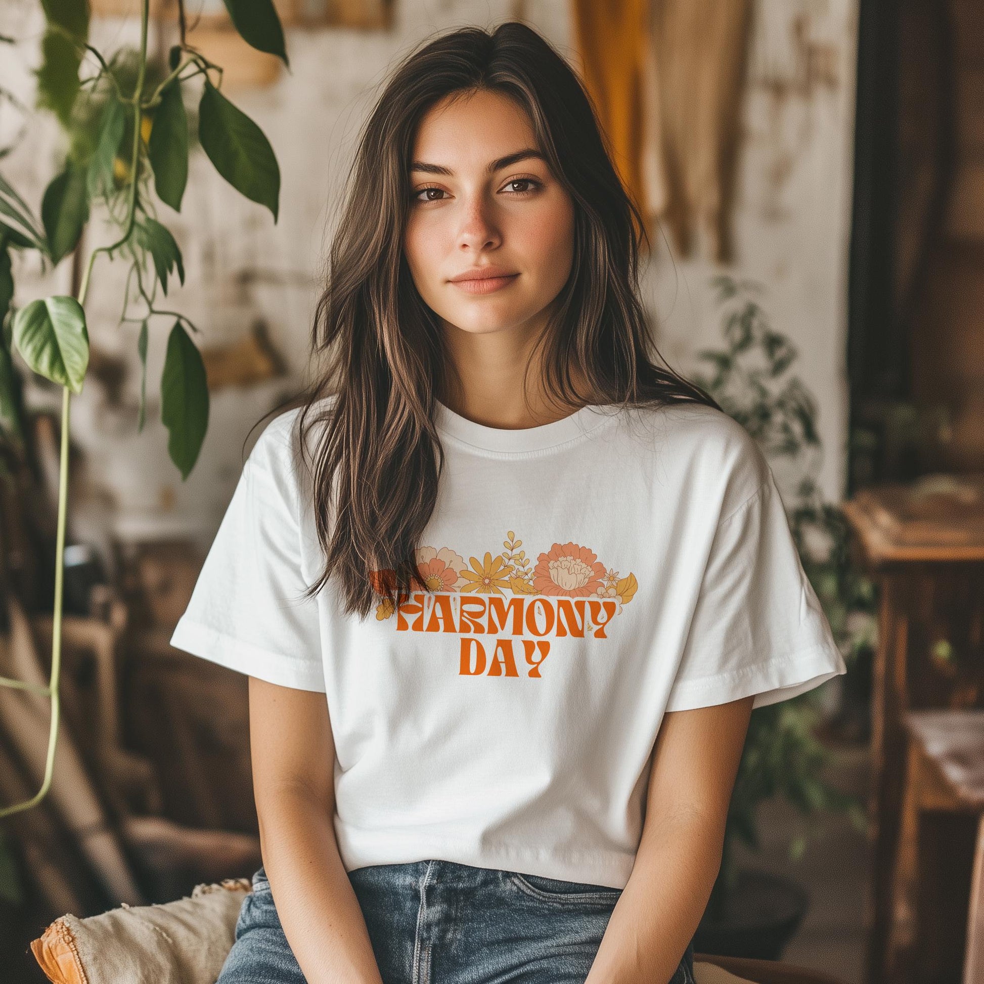 Harmony Day Tshirt Retro flower