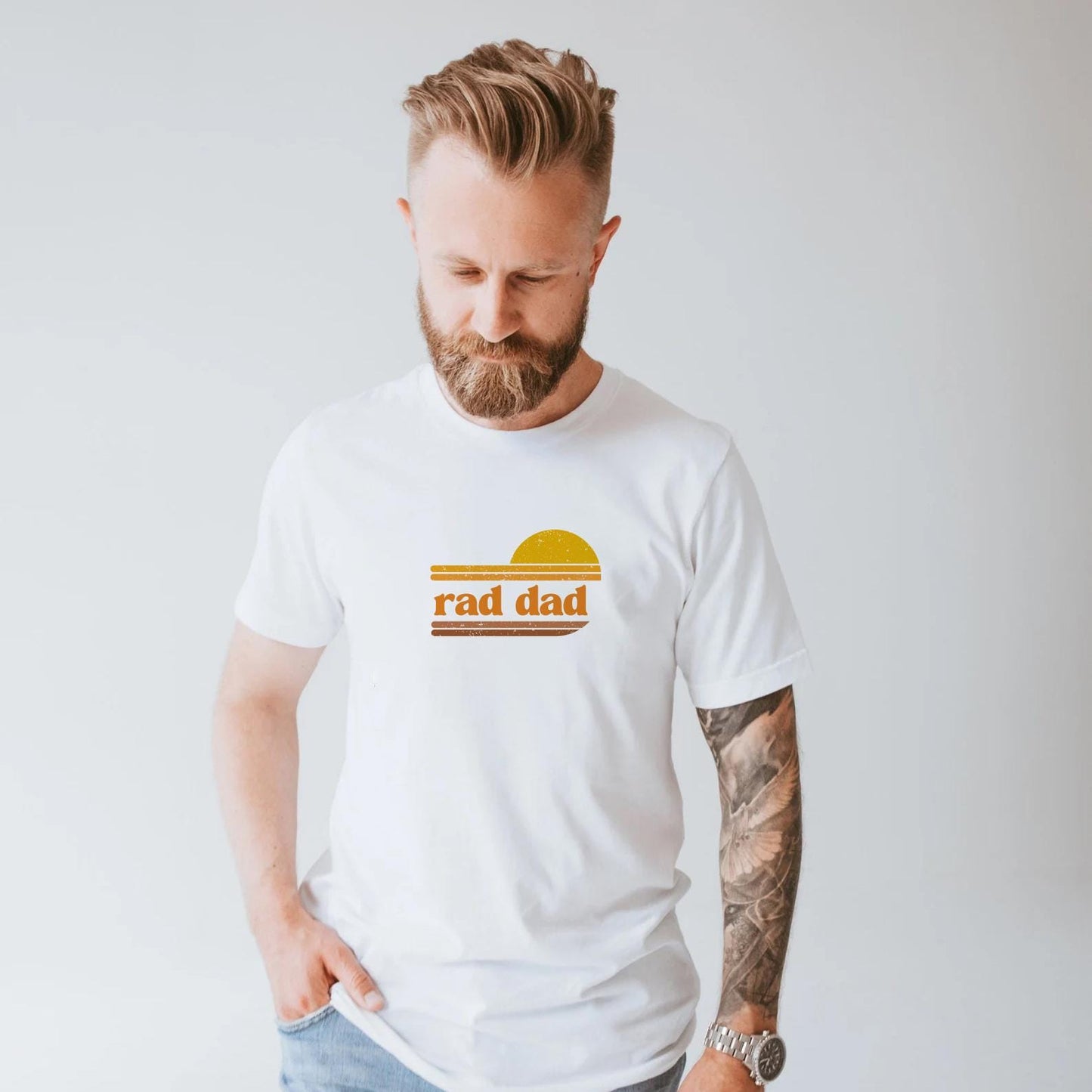 Retro First Father's Day Gift Rad Dad T-shirt New Dad Gift for Father's Day Retro Fathers Day Matching Tees Cool Shirt for Dad and Baby