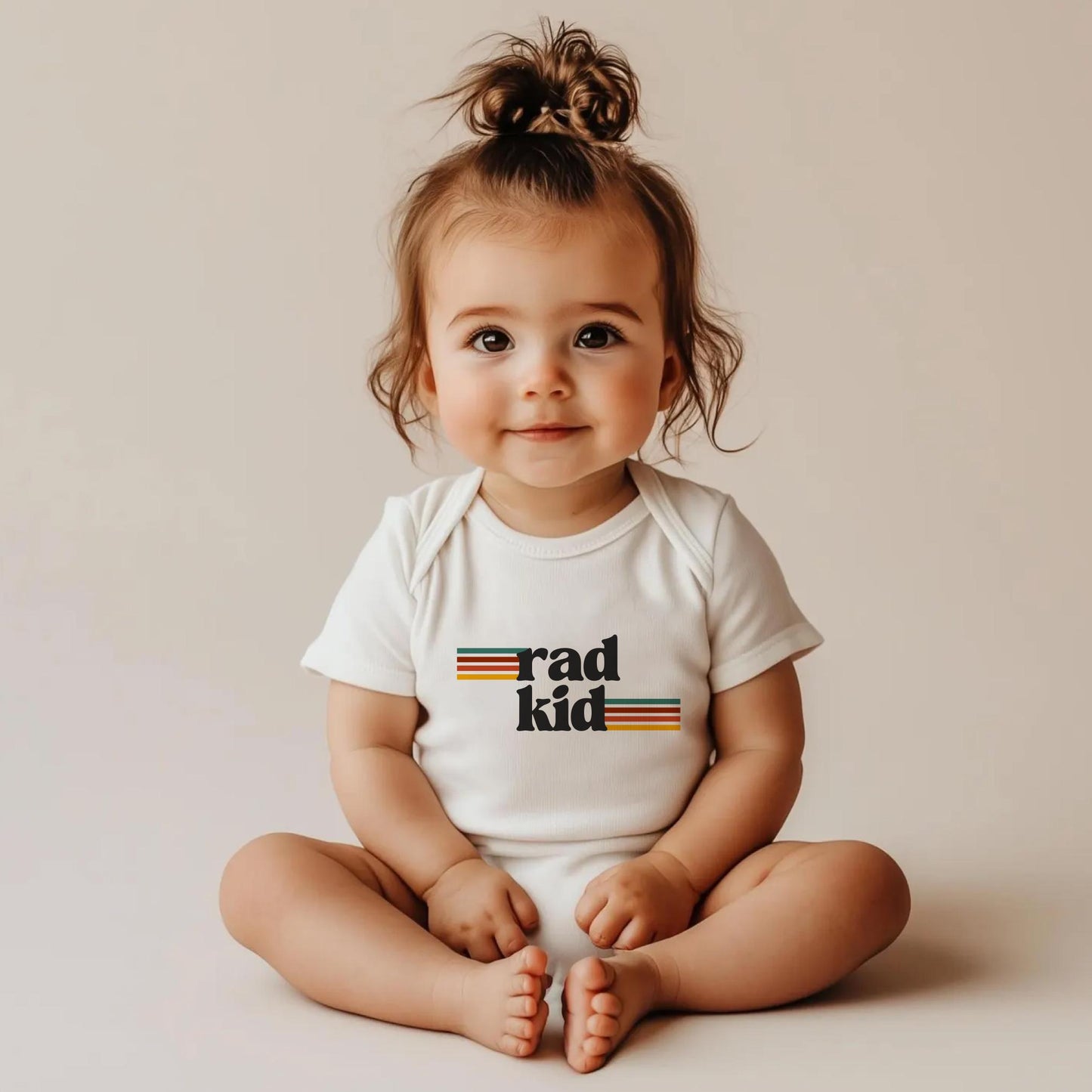 Rad Dad and Rad Kid Matching Tshirts First Father's Day Shirt New Dad Gift Retro Fathers Day Matching Tees Father's Day Onesie® Kids T-Shirt