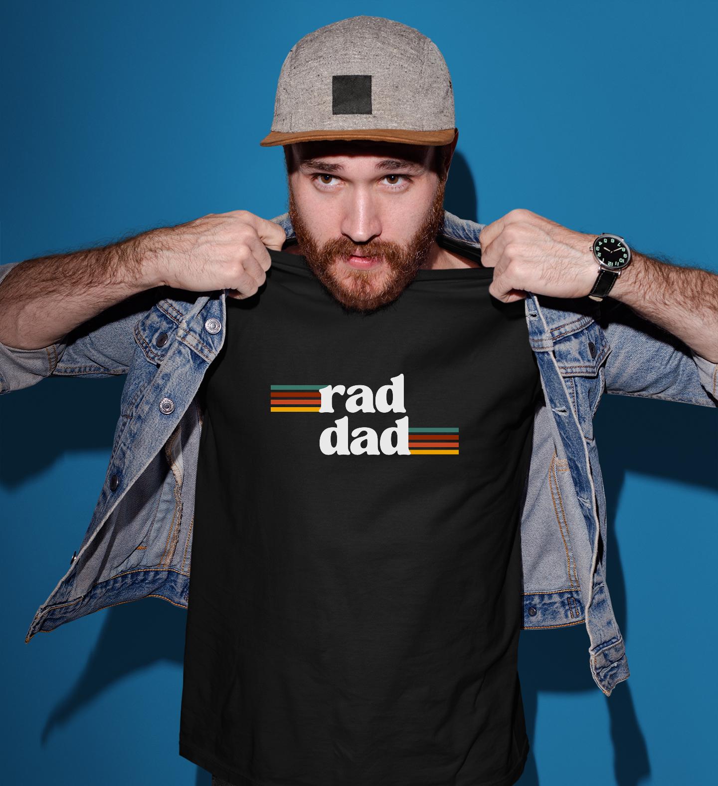 Rad Dad and Rad Kid Matching Tshirts First Father's Day Shirt New Dad Gift Retro Fathers Day Matching Tees Father's Day Onesie® Kids T-Shirt