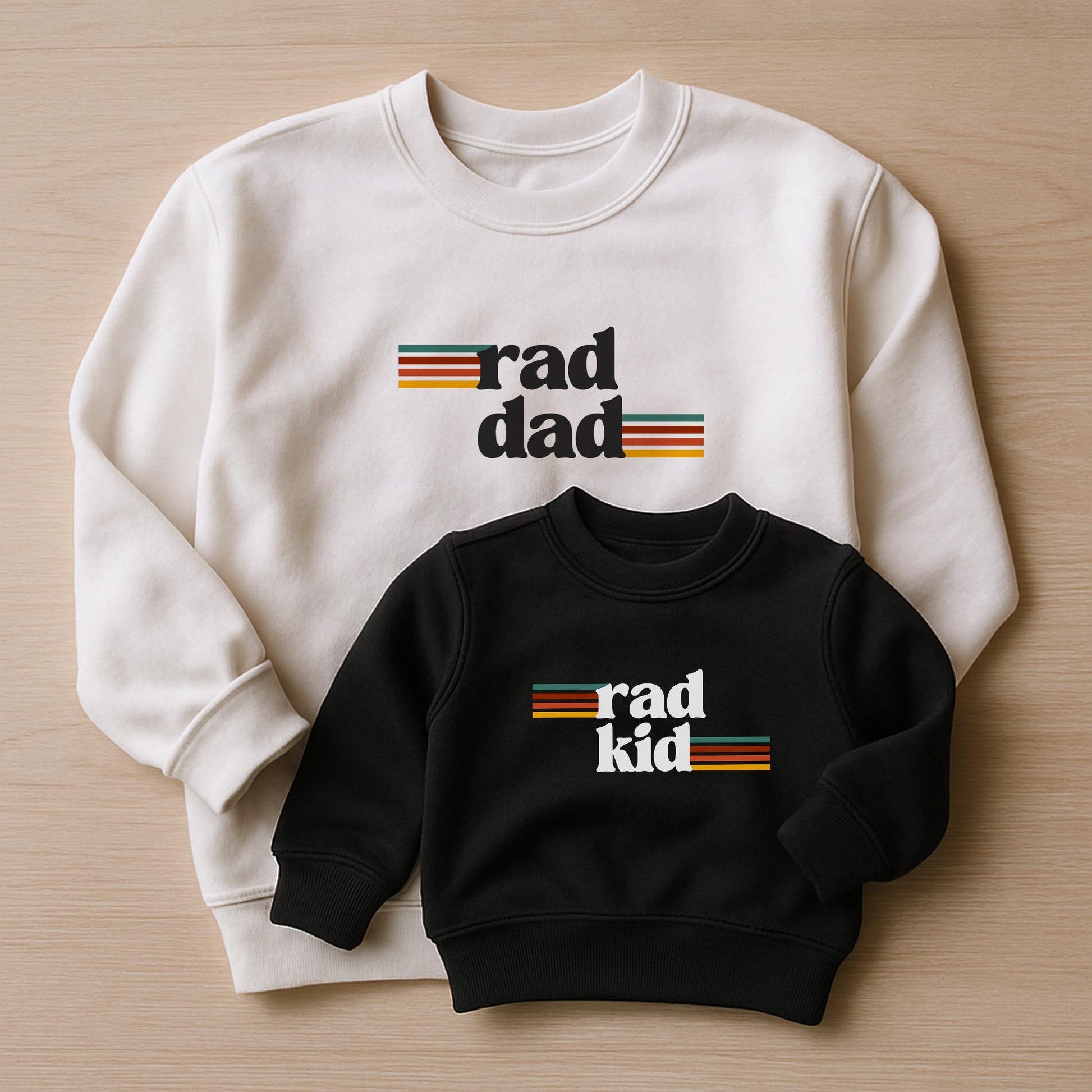 Rad Dad and Rad Kid Matching Tshirts First Father's Day Shirt New Dad Gift Retro Fathers Day Matching Tees Father's Day Onesie® Kids T-Shirt