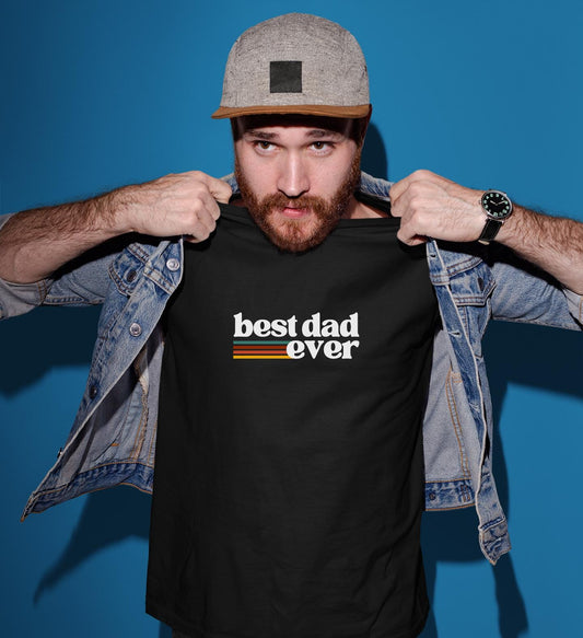 Best Dad Ever First Father's Day Gift Best Dad T-shirt New Dad Gift for Father's Day Retro Fathers Day Matching Tees for Dad and Baby Son