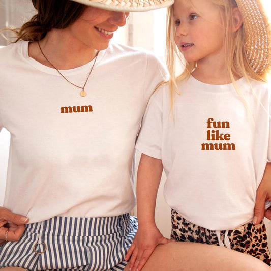 Fun Like Mum Mummy and Me shirts Matching Tees for Mum and Son Mum and Daughter Mother's Day Matching sweatshirts for Mum and Baby Boy Girl