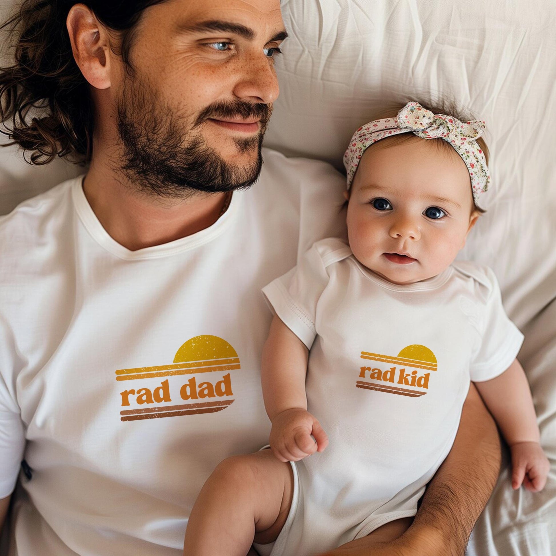 Retro First Father's Day Gift Rad Dad T-shirt New Dad Gift for Father's Day Retro Fathers Day Matching Tees Cool Shirt for Dad and Baby
