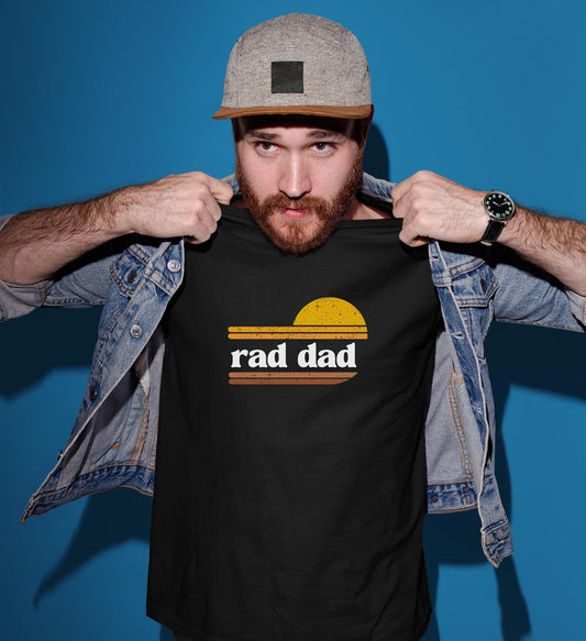 Retro First Father's Day Gift Rad Dad T-shirt New Dad Gift for Father's Day Retro Fathers Day Matching Tees Cool Shirt for Dad and Baby