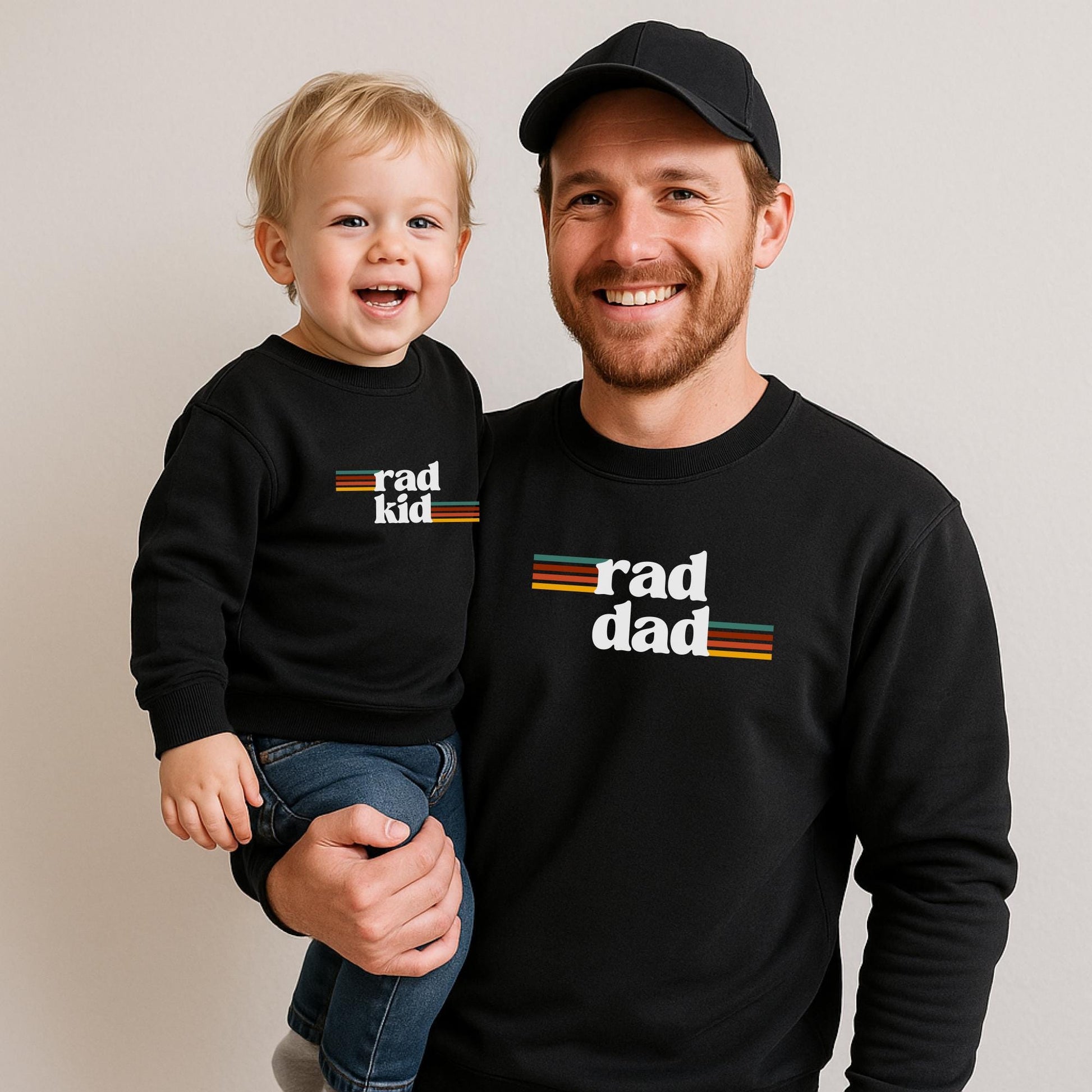 Rad Dad and Rad Kid Matching Tshirts First Father's Day Shirt New Dad Gift Retro Fathers Day Matching Tees Father's Day Onesie® Kids T-Shirt