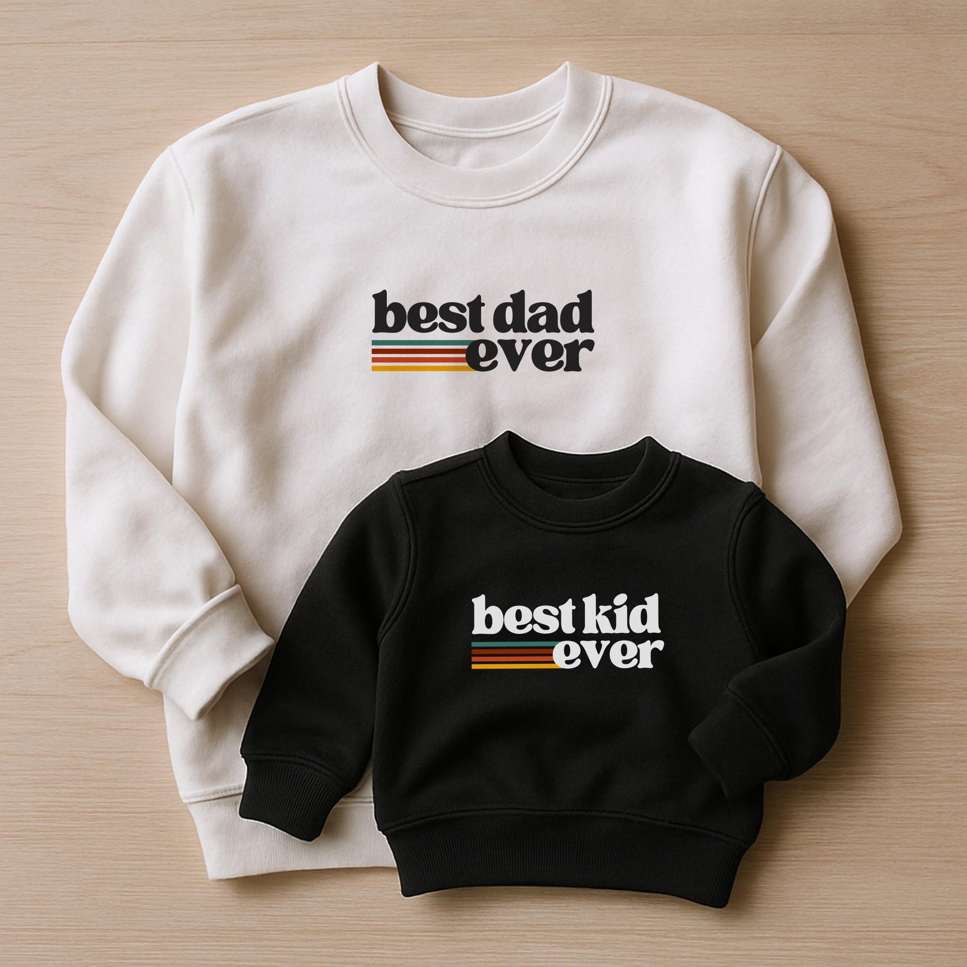 Best Dad Ever and Best Kid Ever Matching Father's Day Shirts New Dad Gift Retro Fathers Day Matching Tees Father's Day Onesie® Kids T-Shirt